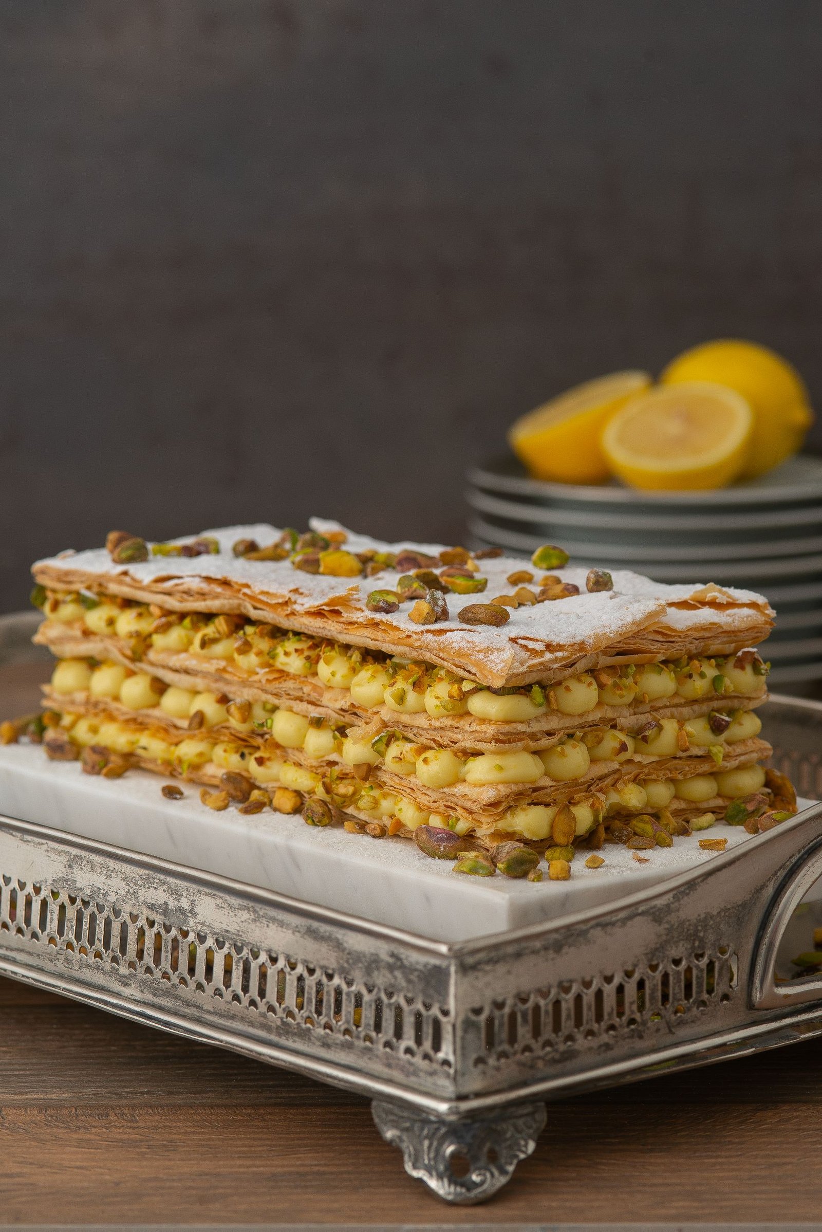 Mil folhas de limão siciliano com pistache