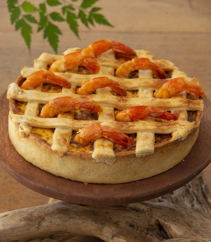 Torta rústica de camarão